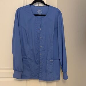 Women’s scrub jacket size large ceil blue